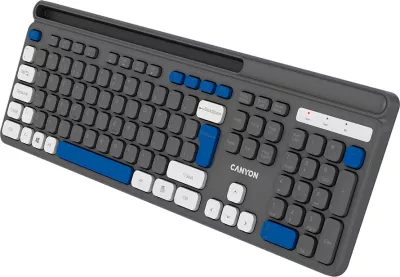Tastierë CANYON HKB-W03 Wireless RF, full-size 105 tasta, EN/AD, scissor-switch, AAA, Gri
