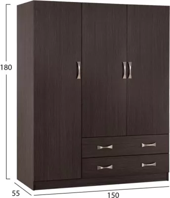 Dollap 3Dyer 150x55x180cm me 2 sirtarë FH384.01 Zebrano