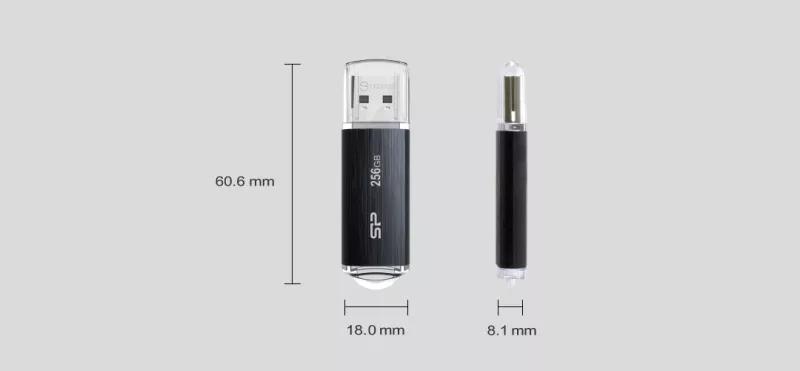 USB Flash Drive Silicon Power Blaze B02, USB-A, 256GB, e zezë