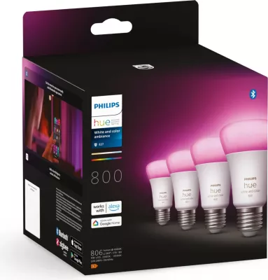 Llambë e mençur Philips Hue White and colour ambience 8719514328402, Bluetooth/Zigbee, LED, E27, e bardhë