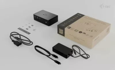 Kasë i-tec Thunderbolt 5 Quattro Display Docking Station, 5x USB, 2.5G LAN, Power Delivery 140W, e zezë