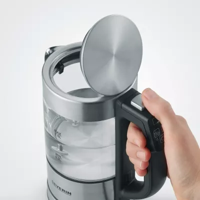 Ibrik elektrik Severin WK 3458, 0.5L, 1100W, i zi/transparente