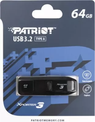 USB stick Patriot Xporter 3 64GB USB 3.2 Gen 1 80MB/s, zi
