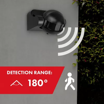 Sensor lëvizjeje PIR Maclean MCE358, IP44, rreze 12 m, ngarkesë max 300/1200 W, i zi