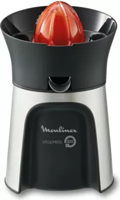 Shtrydhëse agrumesh, Moulinex, Vitapress PC603D10, Direct Serve me gryke, 3 kone shtypëse, auto on/off, e zezë/argjend