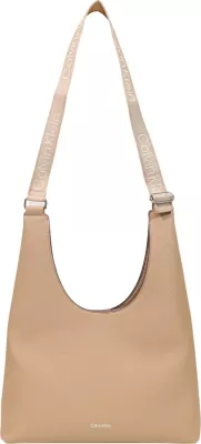 Çantë krahu femra Calvin Klein WEBBING ADJ STRAP LARGE SHOULDER LV04F3643G, bezhë e çelët