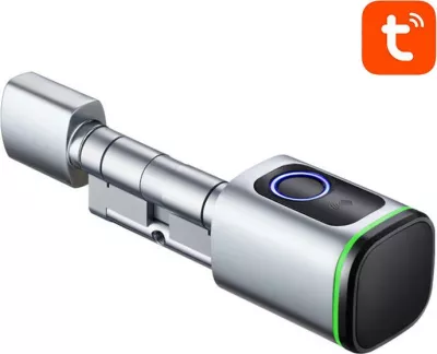 Cilindër bravë smart Avatto SDL-S1-S70 70 mm Bluetooth Tuya shenjë gishtash/kartele IC argjendtë