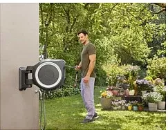 Kasetë muri GARDENA RollUp, automatike, 25m, e zezë/gri