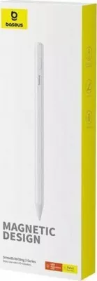 Stilus Baseus Smooth Writing 2 Lite 130mAh, për iPad, karikim USB-C, Palm Rejection, i bardhë, set me majë rezervë + kabllo