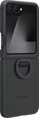 Mbështjellës Samsung Silicone Case për Galaxy Z Flip7 FE, i zi, me unazë