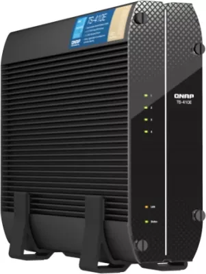 Server NAS QNAP TS-410E-8G, 4x 2.5\" SATA, 8GB RAM, 2x 2.5GbE, HDMI 4K, fanless, i zi