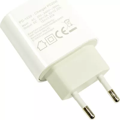 Karikues universal Inter-Tech PD-1020, 12 V, bardhë