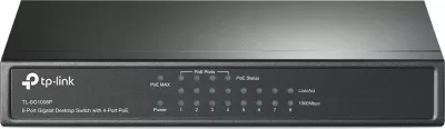 Switch TP-Link TL-SG1008P, 8 porta, PoE, Gigabit, metalik