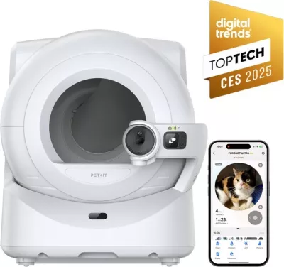 Tualet automatik mace Petkit Purobot Max, vetëpastrues, kontroll me aplikacion, i bardhë