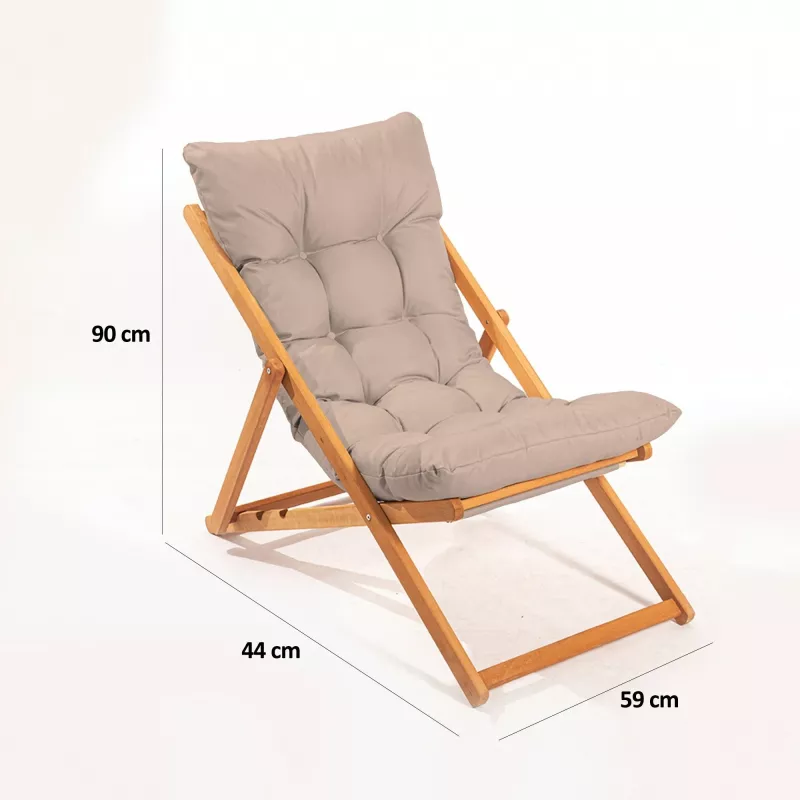 Set tavoline me karrige për oborr (3 copë), Hanah Home, My005, kafe/natyrale