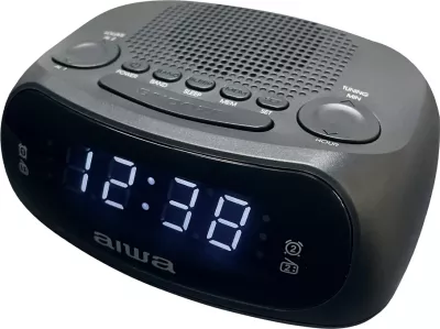 Radio orë alarmi Aiwa CR-09J, ekran LED 0.6\", AM/FM PLL, 20 memorje, dy alarm, 24-orësh, i zi