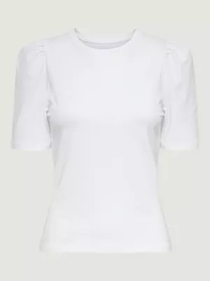 Maicë për femra Only ONLLIVE LOVE 2/4 PUFFTOP JRS NOOS 15282484, e bardhë [Madhësia: XS]