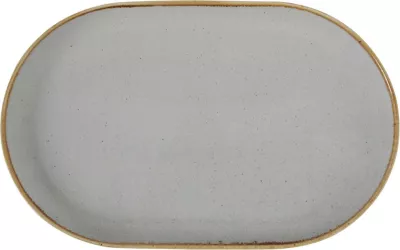 Pjatë servirjeje ovale Porland Seasons Ashen 320x200 mm porcelan, gri e çelët, set 6 copë