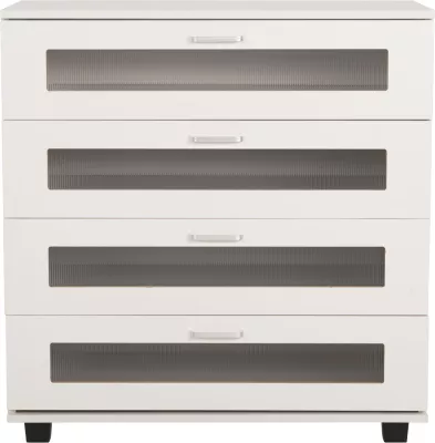 Komodinë THORGAN FH9880.03 melaminë e bardhë-4 sirtarë 80Χ40Χ83Hcm