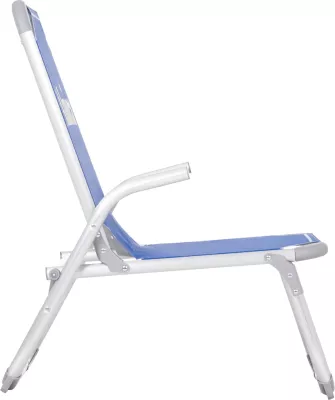 Karrige plazhi e ngritur, alumin i fortë, Almira FH6431.01, tekstilene blu, 53x68x80cm