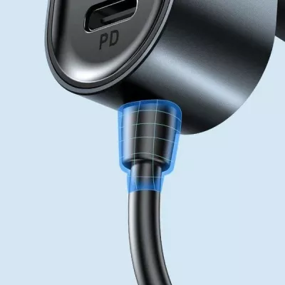 Karikues veture Joyroom JR-CL05 72W 5 porta (3x USB-A + 2x USB-C) 3A, kabllo 1.5m, e zezë