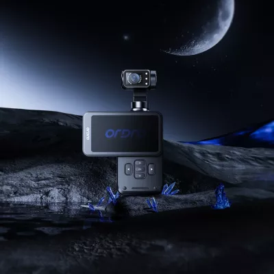 Kamerë xhepi Ordro Pocket M5 me gimbal 3-aksial, 5K, e zezë