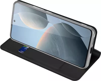 Mbështjellës Dux Ducis Skin Pro për Xiaomi Poco X6 Pro 5G/Redmi K70E, me kapak, xhep për kartela, e zezë