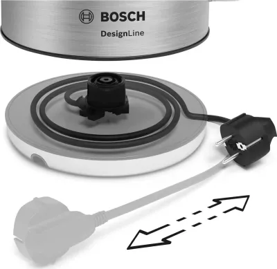 Çajnik Bosch DesignLine TWK4P440, 1.7 litra, 2400W, ngjyrë argjendi