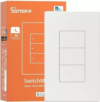 Switch smart muri SONOFF ZBM5-3C-120W, Zigbee 3.0, 10A, 100-240V, i bardhë