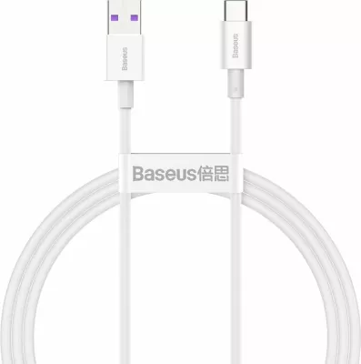 Kabllo karikimi dhe të dhënash Baseus Superior CATYS-02, USB-A në USB-C, 1m, 66W, Bardhë