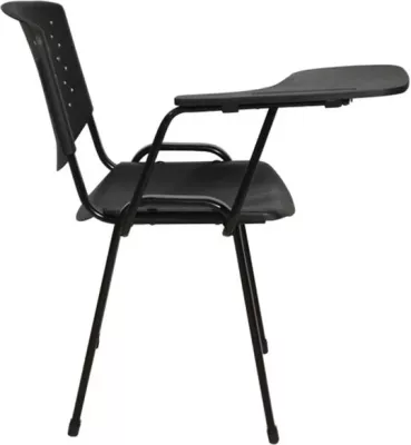 Karrige konferencash me tavolinë, FH1038, plastikë, e zezë, 52x55x77 cm