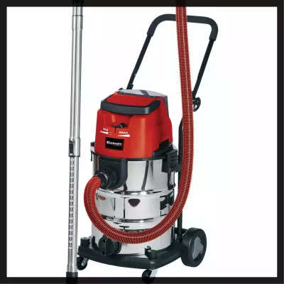 Fshesë me kova Einhell TE-VC 36/30 Li S-Solo, 30L, pa kabllo, pastrim i lagësht dhe i thatë, e zezë/e kuqe/e hirtë