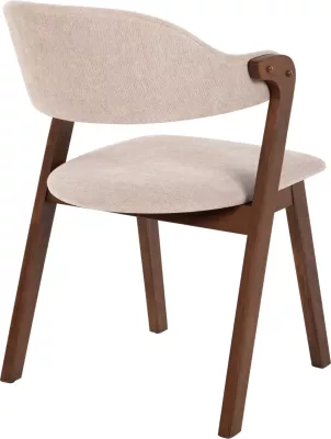 Karrige për ngrënie RIDER FH9734.02 dru gome ngjyrë arre-stof ecru 59x59x83Hcm., set prej 2 copë