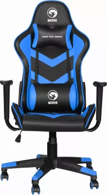 Karrige gaming Marvo CH-106BL, 180° recline, deri 150 kg, lëkurë PVC, e zezë/kaltër