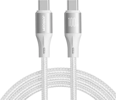 Kabllo USB-C/USB-C Joyroom Light-Speed S-A25, 1.2m, 100W, Bardhë