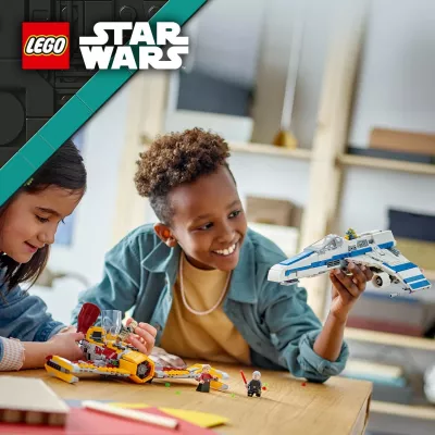 Set ndërtimi LEGO Star Wars New Republic E-Wing vs Shin Hati’s Starfighter 1056 pjesë, shumëngjyrësh