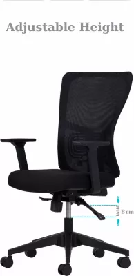 Set karrigesh për zyre (2 copë), Skye Decor, mbështetje për mes, 108 cm, e zezë