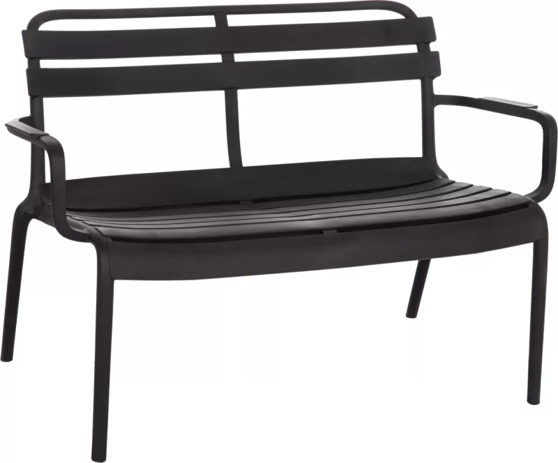 Stol dy vendësh polipropileni, i zi, KORVER FH6332.02, 113x65x76cm