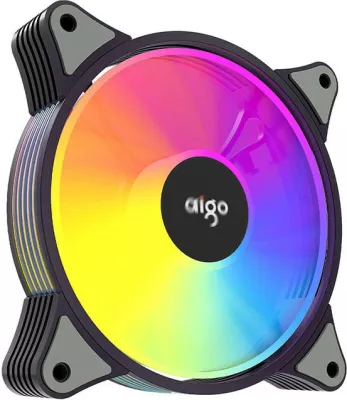 Set ventilatorësh për kasë kompjuteri Aigo AR12 3in1, 120x120 mm, ARGB, i zi