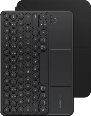 Mbështjellës me tastierë Bluetooth me touchpad, AmazingThing, Minimal Case KeyLite Combo, për iPad Air 11" (M3 2025), kënd i rregullueshëm, i zi