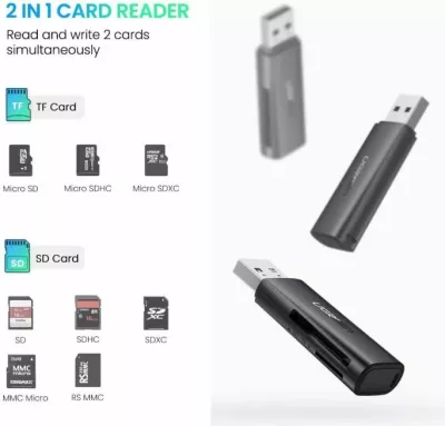 Lexues kartelash UGREEN 60722 SD/microSD USB 3.0 5Gbps, i zi, me kuti