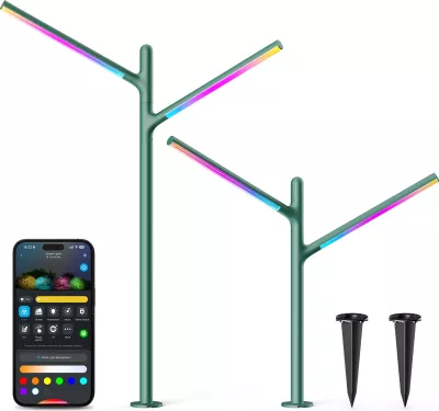 Drita kopshti outdoor Govee Outdoor Garden Lights RGBWWIC 1100 lm, Matter/Alexa/Google, set 2 copë