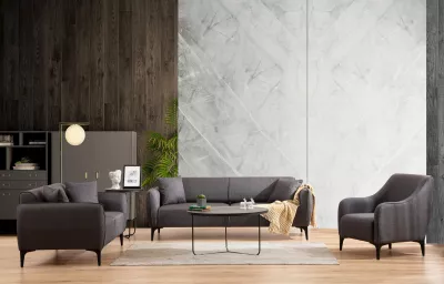 Divan dy vendësh Atelier del Sofa, Belissimo, ngjyrë gri e errët