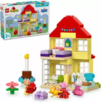 Set ndërtimi LEGO DUPLO 10433 Peppa Pig Birthday House, 59 pjesë, multikolor