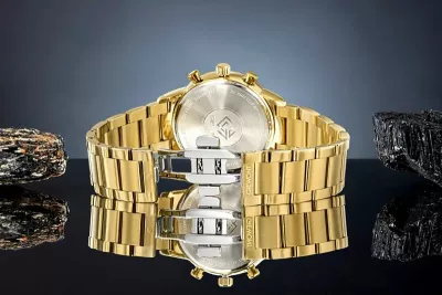 Orë dore meshkuj Giewont GW8510-B5, gold black, set