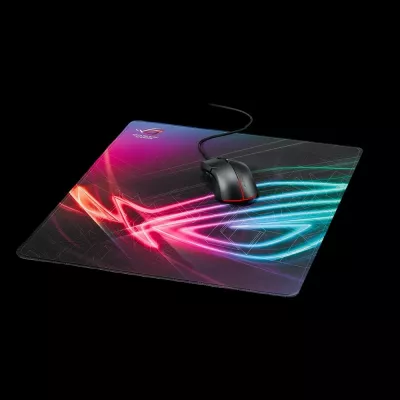 Mauspad ASUS ROG Strix Edge, gaming, multikolor, 450x400mm, gome, antirrëshqitës