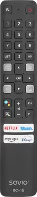 Telekomandë universale për TV TCL Savio RC-15, e zezë