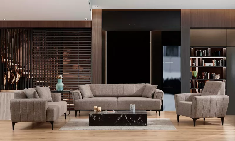 Divan-krevat treshe Atelier del Sofa, Hamlet, ngjyrë kafe e çelët