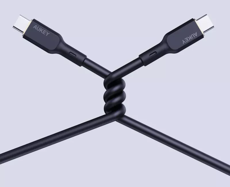 Kabllo AUKEY CB-SCC101 USB-C Type-C PD 100W 5A 1m Silikon, e Zezë