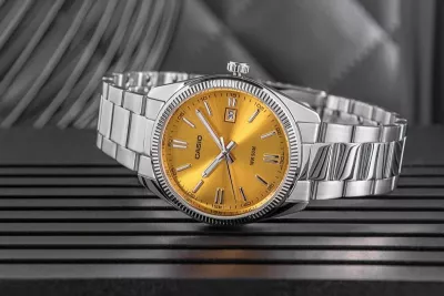 Orë dore për meshkuj Casio, argjendtë